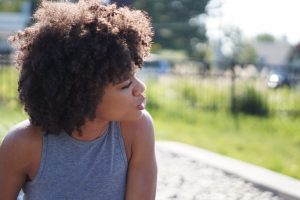 beautiful african american woman outside